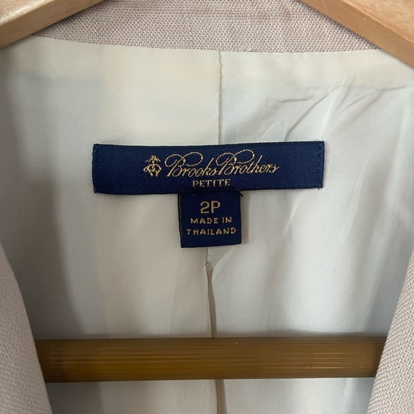 🛑SOLD Brooks Brothers Women’s Beige Linen Blend Single Breasted Blazer - Picture 10 of 12